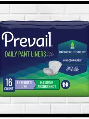 PREVAIL Unisex Daily Pant Liners  2 Packs of 16 = 32 Ct NEW